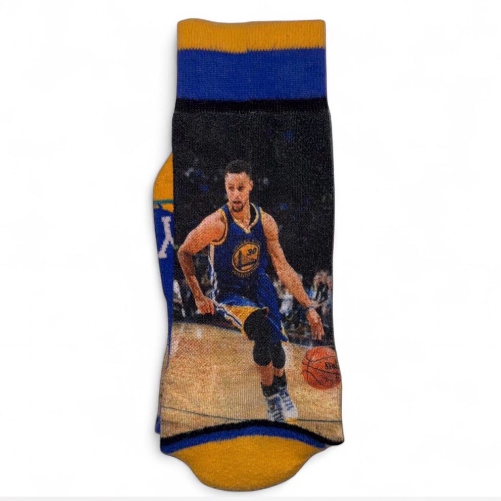 Stance NBA Stephen Curry Youth Socks Golden State Warriors Blue Gold Size L